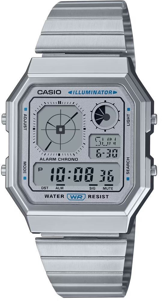 Casio Vintage A130WE-7ADF Gümüş Renk Radar Ekran Unisex Kol Saati