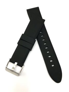 22 mm Siyah Renk Düz Kauçuk Saat Kordonu Kayışı 22x20 mm