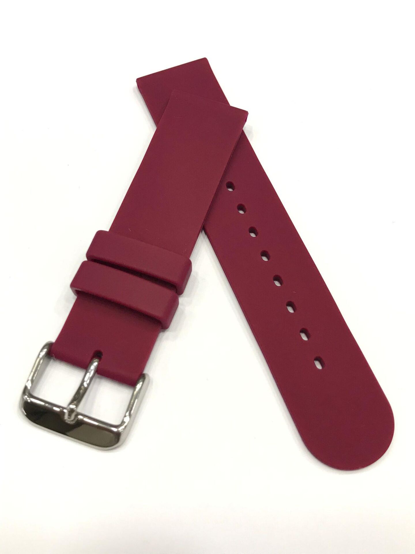 20 mm Düz Renkli Kauçuk Saat Kordonu Kayışı