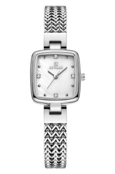 Reward RWA146251 Gümüş Renk Hasır Paslanmaz Çelik Kordon Küçük Kare Kadın Kol Saati
