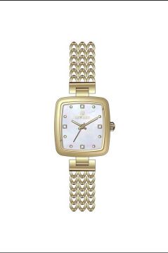 Reward RWA146258 Altın Sarı Renk Hasır Paslanmaz Çelik Kordon Küçük Kare Kadın Kol Saati
