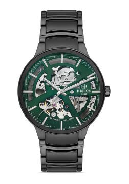 Hislon SD110N-16SS Solid Collection Yeşil Detaylı Seramik & Çelik Otomatik Erkek Kol Saati